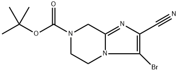 3-溴-2-氰基-5,6-二氢咪唑并[1,2-A]吡嗪-7(8H)-羧酸叔丁酯 结构式