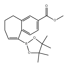 9-(4,4,5,5-四甲基-1,3,2-二氧硼杂环戊烷-2-基)-6,7-二氢-5H-苯并[7]环烯-3-羧酸甲酯 结构式