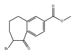 6-溴-5-氧代-6,7,8,9-四氢-5H-苯并[7]环烯-2-羧酸甲酯 结构式