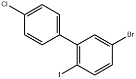5-溴-4′-氯-2-碘-1,1′-联苯 结构式