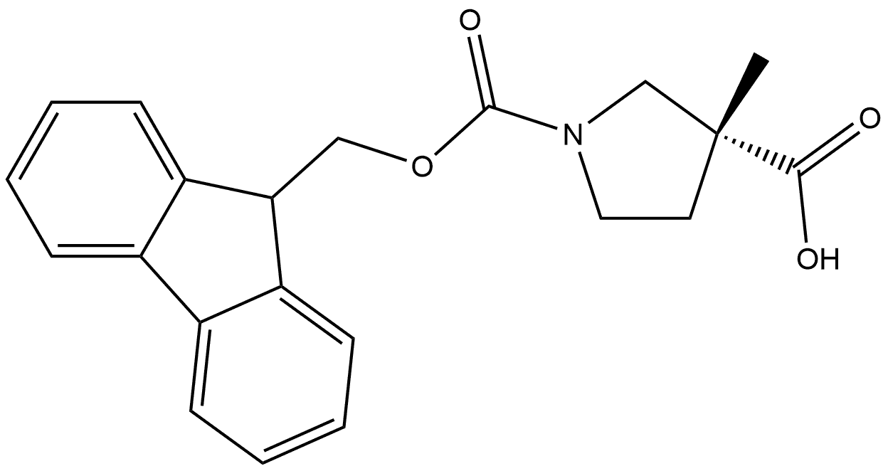 (R)-1-FMOC-3-甲基吡咯烷-3-甲酸 结构式