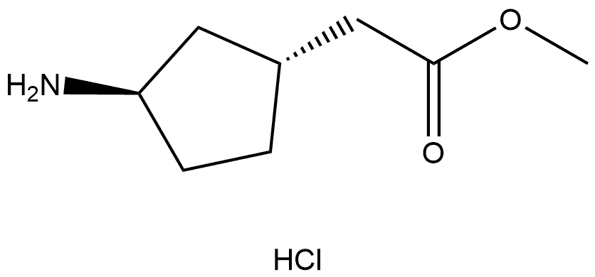Methyl 2-((1R,3R)-3-aminocyclopentyl)acetate hydrochloride 结构式