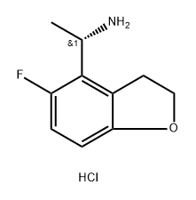 (S)-1-(5-氟-2,3-二氢苯并呋喃-4-基)乙烷-1-胺盐酸盐 结构式