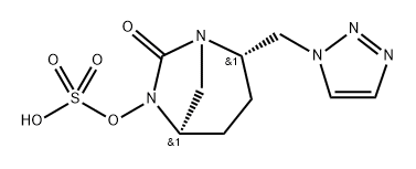 (2S,5R)-2-((1H-1,2,3-triazol-1-yl)methyl)-7-oxo-1,6-diazabicyclo[3.2.1]octan-6-yl hydrogen sulfate 结构式