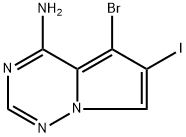 5-溴-6-碘吡咯[2,1-F][1,2,4]三嗪-4-胺 结构式