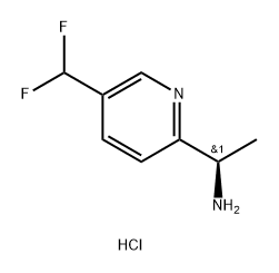 (ΑR)-1-(5-(二氟甲基)吡啶-2-基)乙胺盐酸盐 结构式