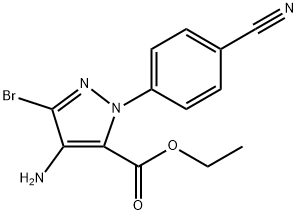 4-Amino-5-bromo-2-(4-cyano-phenyl)-2H-pyrazole-3-carboxylic acid ethyl ester 结构式