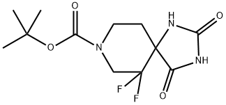 6,6-二氟-2,4-二氧-1,3,8-三氮螺[4.5]癸烷-8-羧酸叔丁酯 结构式