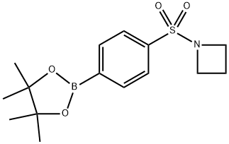 1-((4-(4,4,5,5-四甲基-1,3,2-二氧硼杂环戊烷-2-基)苯基)磺酰基)氮杂环丁烷 结构式