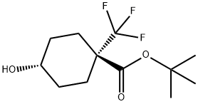 TRANS-4-羟基-1-(三氟甲基)环己烷-1-羧酸叔丁基酯 结构式