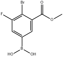 (4-溴-3-氟-5-(甲氧羰基)苯基)硼酸 结构式