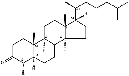 Cholest-7-en-3-one, 4-methyl-, (4α,5α)- 结构式