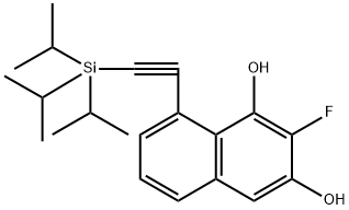 2-氟-8-((三异丙基甲硅烷基)乙炔基)萘-1,3-二醇 结构式