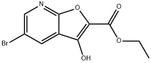 ethyl 5-bromo-3-hydroxyfuro[2,3-b]pyridine-2-carboxylate 结构式