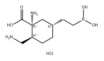 (1R,2S,5R)-1-氨基-2-(氨基甲基)-5-(2-硼乙基)环己烷-1-羧酸盐酸盐 结构式