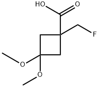1-(氟甲基)-3,3-二甲氧基环丁烷羧酸 结构式