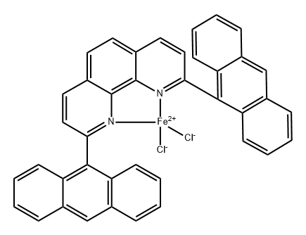 (2,9-二(蒽-9-基)-1,10-菲咯啉)氯化铁 结构式