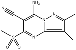 7-氨基-2,3-二甲基-5-(甲基磺酰基)吡唑[1,5-A]嘧啶-6-甲腈 结构式