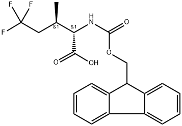 (2S,3R)-2-((((9H-芴-9-基)甲氧基)羰基)氨基)-5,5,5-三氟-3-甲基戊酸 结构式