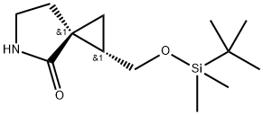 (1S,3R)-1-(((叔丁基二甲基甲硅烷基)氧基)甲基)-5-氮杂螺[2.4]庚烷-4-酮 结构式