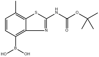 (2-((叔丁氧羰基)氨基)-7-甲基苯并[D]噻唑-4-基)硼酸 结构式