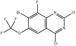 7-溴-2,4-二氯-8-氟-6-(三氟甲氧基)喹唑啉 结构式