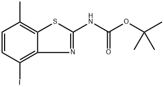 (4-碘-7-甲基苯并[D]噻唑-2-基)氨基甲酸叔丁酯 结构式