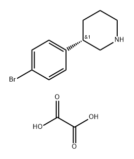 (S)-3-(4-溴苯基)哌啶草酸盐 结构式