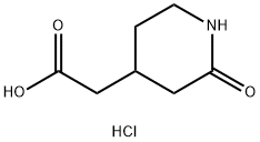 2-(2-氧代哌啶-4-基)乙酸盐酸盐 结构式