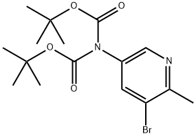 (5-溴-6-甲基吡啶-3-基)(叔丁氧基羰基)氨基甲酸叔丁酯 结构式