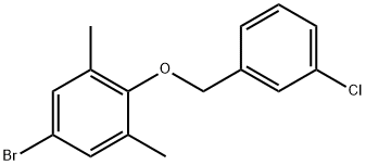 5-溴-2-((3-氯苄基)氧基)-1,3-二甲基苯 结构式