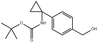 (1-(4-(羟甲基)苯基)环丙基)氨基甲酸叔丁酯 结构式