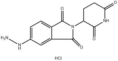 2-(2,6-二氧代哌啶-3-基)-5-肼基异吲哚啉-1,3-二酮盐酸盐 结构式