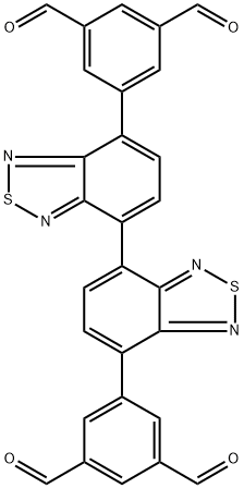 5,5'-([4,4'-二苯并[C][1,2,5]噻二唑]-7,7'-二基)二间苯二甲醛 结构式