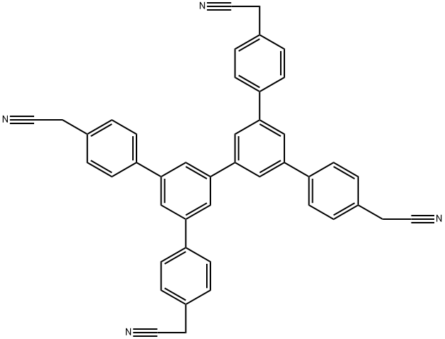 4,4'''-双(乙腈)-5',5''-双(4-(乙腈)苯基)-1,1':3',1'':3'',1'''-四联苯 结构式