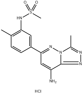 N-(5-(8-氨基-3-甲基-[1,2,4]三唑并[4,3-B]哒嗪-6-基)-2-甲基苯基)甲烷磺酰胺盐酸盐 结构式