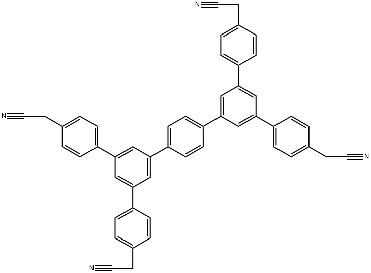 2,2',2'',2'''-(1,4-亚苯基双([1,1':3',1''-三联苯]-5',4,4''-三基))四乙腈 结构式