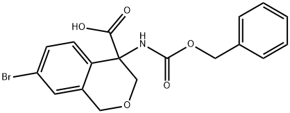 4-(((benzyloxy)carbonyl)amino)-7-bromoisochromane-4-carboxylic acid 结构式