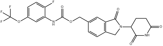 N-[2-氟-5-(三氟甲氧基)苯基]氨基甲酸[2-(2,6-二氧代-3-哌啶基)-2,3-二氢-3-氧代-1H-异吲哚-5-基]甲酯 结构式