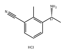 (R)-3-(1-氨基乙基)-2-甲基苄腈盐酸盐 结构式