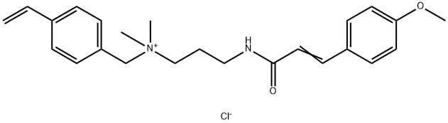 4-乙烯基-N-[3-[[3-(4-甲氧基苯基)-1-氧代-2-丙烯-1-基]氨基]丙基]-N,N-二甲基苯甲胺氯化物 (1:1) 结构式