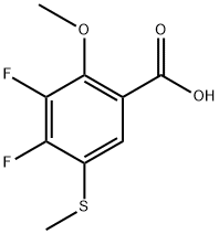 3,4-Difluoro-2-methoxy-5-(methylthio)benzoic acid 结构式