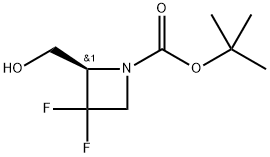 (R)-3,3-二氟-2-(羟甲基)氮杂环丁烷-1-羧酸叔丁酯 结构式
