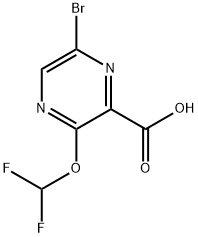 6-溴-3-(二氟甲氧基)吡嗪-2-羧酸 结构式
