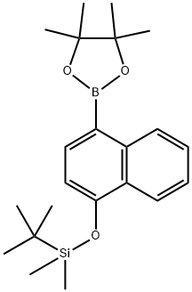 叔丁基二甲基((4-(4,4,5,5-四甲基-1,3,2-二氧杂硼烷-2-基)萘-1-基)氧基)硅烷 结构式