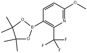 6-甲氧基-3-(4,4,5,5-四甲基-1,3,2-二氧杂硼烷-2-基)-2-(三氟甲基)吡啶 结构式