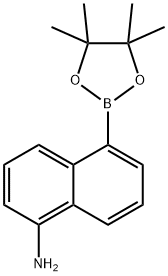 5-(4,4,5,5-四甲基-1,3,2-二氧杂硼烷-2-基)萘-1-胺 结构式