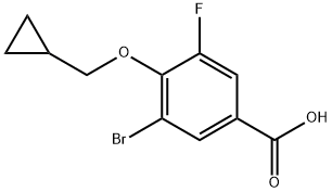 3-Bromo-4-(cyclopropylmethoxy)-5-fluorobenzoic acid 结构式