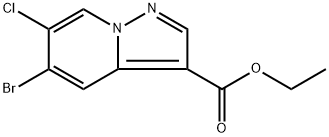 5-溴-6-氯吡唑并[1,5-A]吡啶-3-羧酸乙酯 结构式