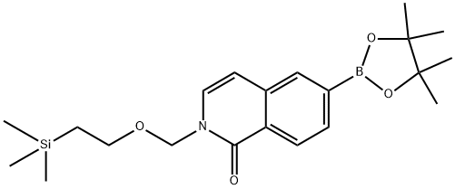 6-(4,4,5,5-四甲基-1,3,2-二氧杂硼烷-2-基)-2-((2-(三甲基硅基)乙氧基)甲基)异喹啉-1(2H)-酮 结构式